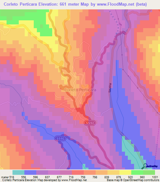 Corleto Perticara,Italy Elevation Map