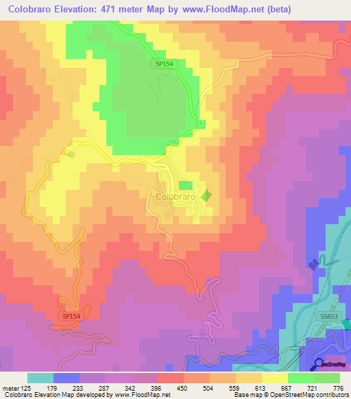 Colobraro,Italy Elevation Map