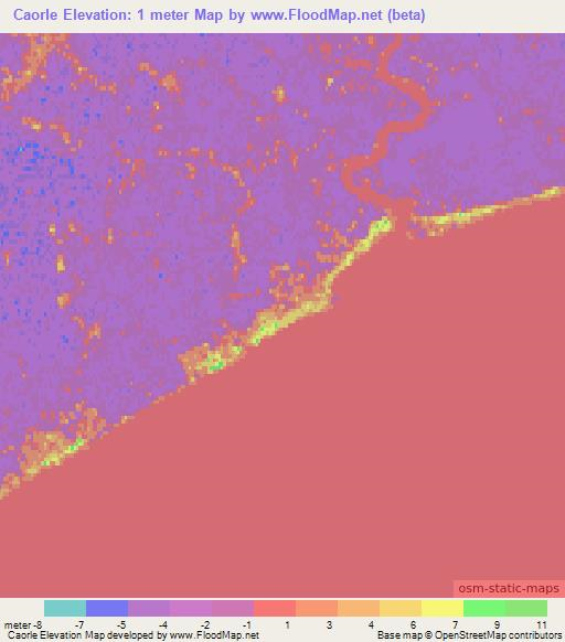 Caorle,Italy Elevation Map