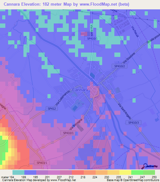 Cannara,Italy Elevation Map