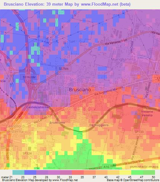 Brusciano,Italy Elevation Map