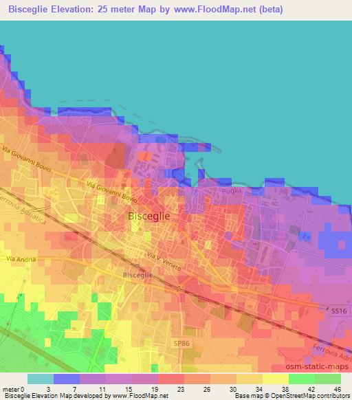 Bisceglie,Italy Elevation Map