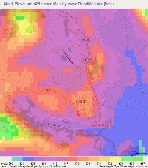 Alatri,Italy Elevation Map