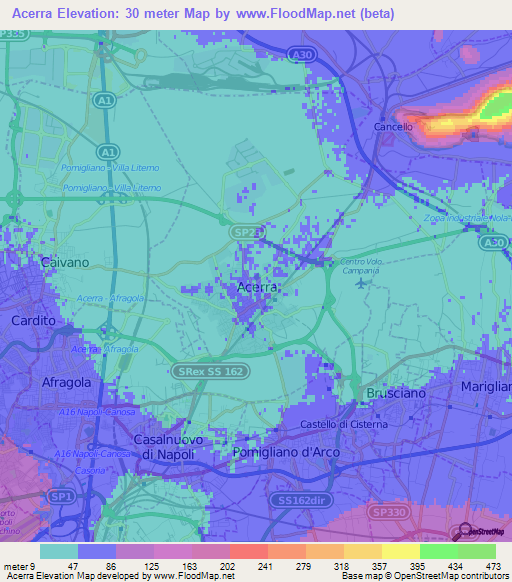 Acerra,Italy Elevation Map