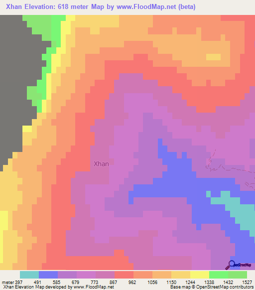 Xhan,Albania Elevation Map