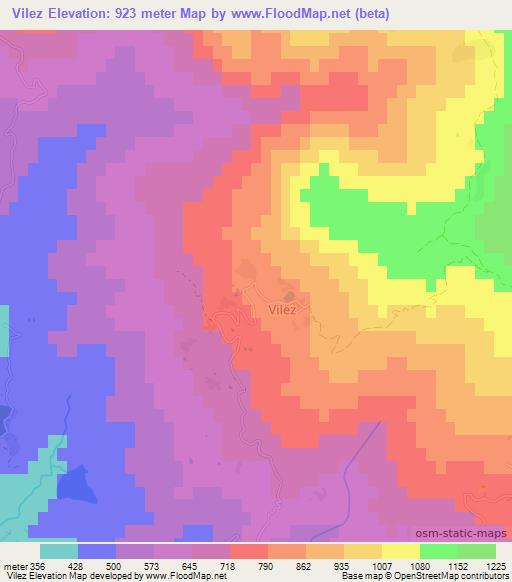 Vilez,Albania Elevation Map