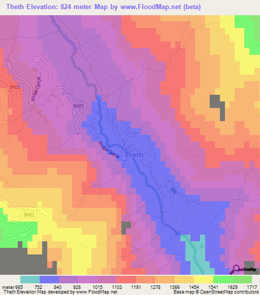 Theth,Albania Elevation Map