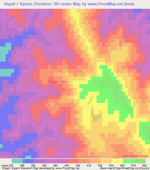 Shpati i Siperm,Albania Elevation Map