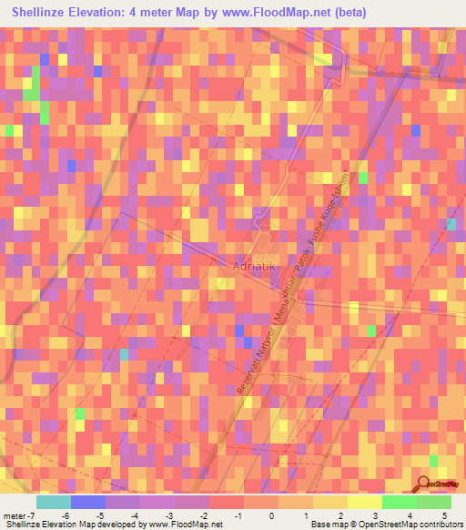 Shellinze,Albania Elevation Map