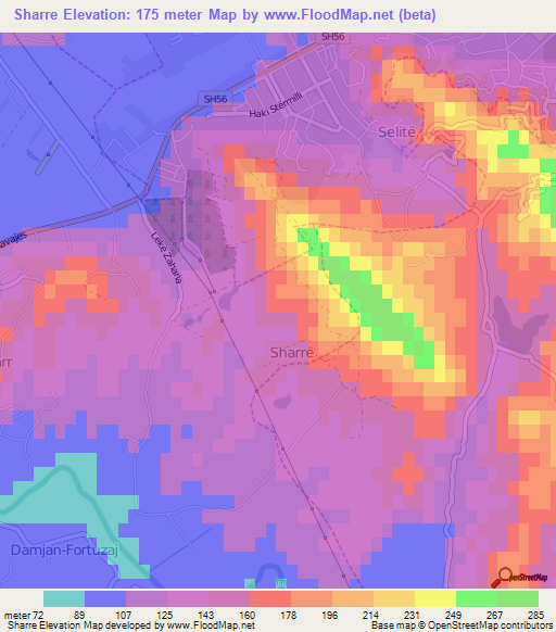 Sharre,Albania Elevation Map