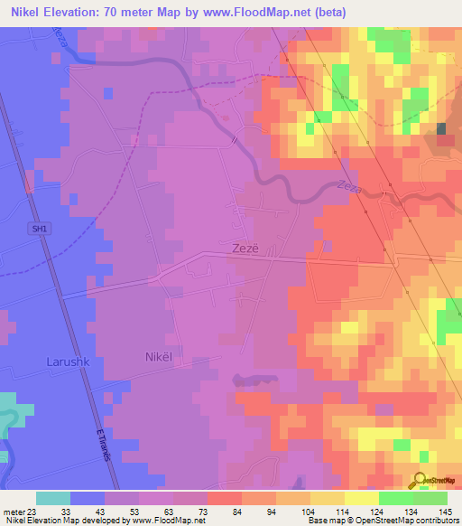 Nikel,Albania Elevation Map