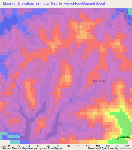 Manskur,Albania Elevation Map