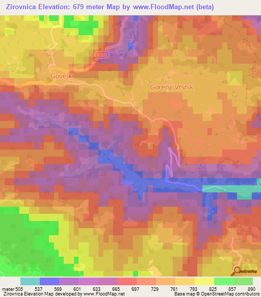 Zirovnica,Slovenia Elevation Map