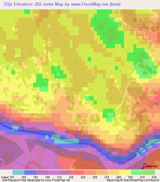 Zilje,Slovenia Elevation Map