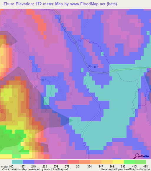 Zbure,Slovenia Elevation Map