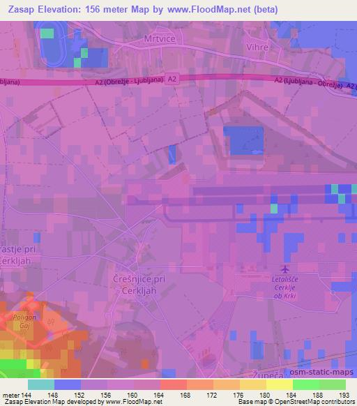 Zasap,Slovenia Elevation Map