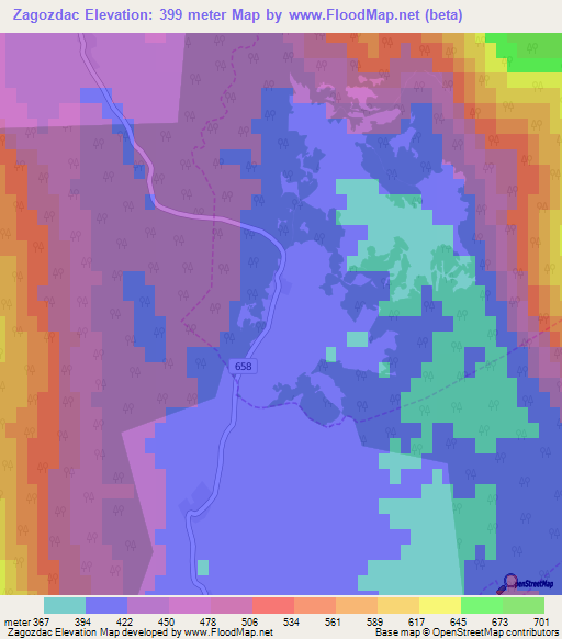 Zagozdac,Slovenia Elevation Map