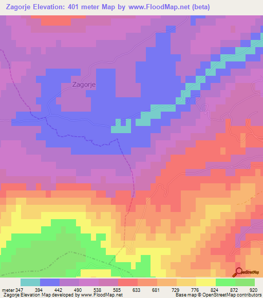 Zagorje,Slovenia Elevation Map