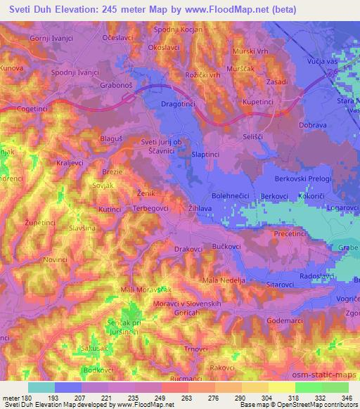 Sveti Duh,Slovenia Elevation Map