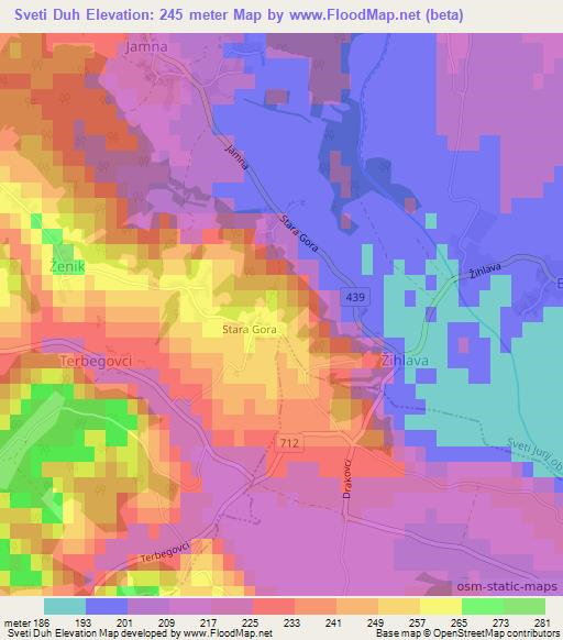 Sveti Duh,Slovenia Elevation Map