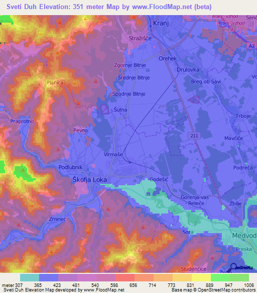 Sveti Duh,Slovenia Elevation Map