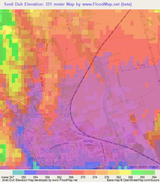 Sveti Duh,Slovenia Elevation Map