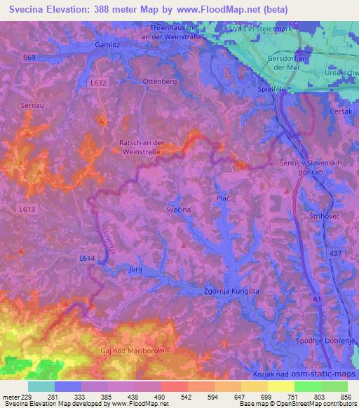 Svecina,Slovenia Elevation Map