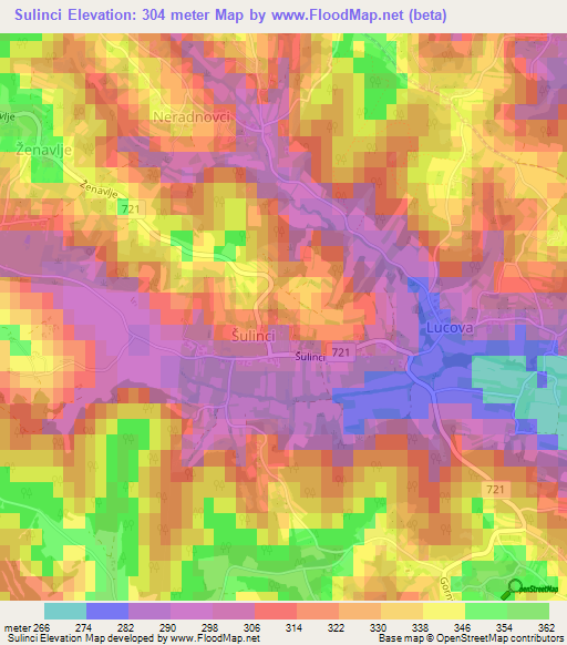 Sulinci,Slovenia Elevation Map