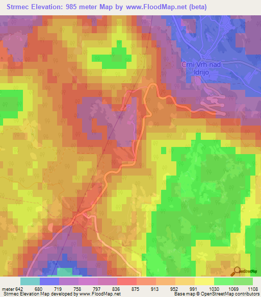 Strmec,Slovenia Elevation Map