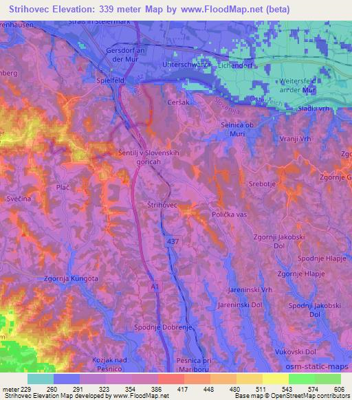 Strihovec,Slovenia Elevation Map