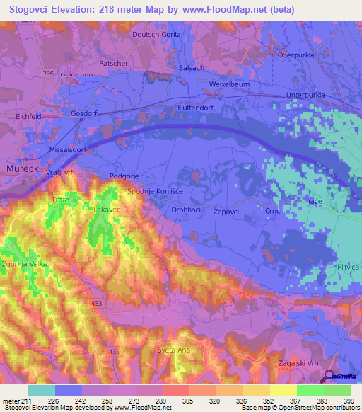 Stogovci,Slovenia Elevation Map