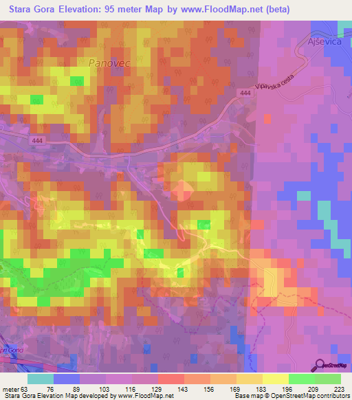 Stara Gora,Slovenia Elevation Map