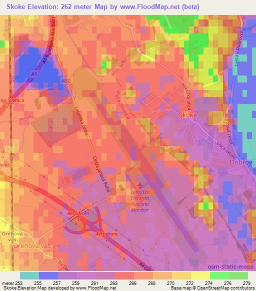 Skoke,Slovenia Elevation Map