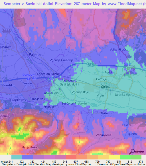 Sempeter v Savinjski dolini,Slovenia Elevation Map