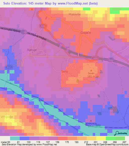 Selo,Slovenia Elevation Map