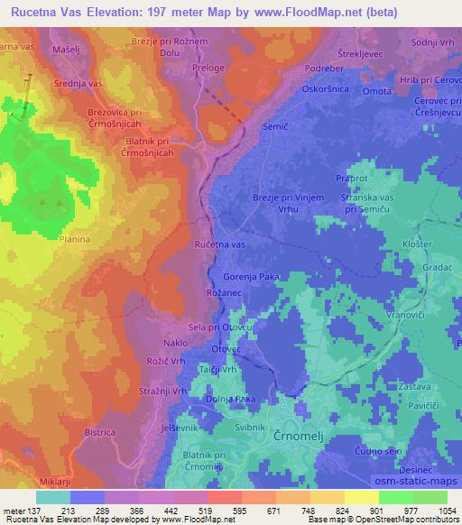 Rucetna Vas,Slovenia Elevation Map