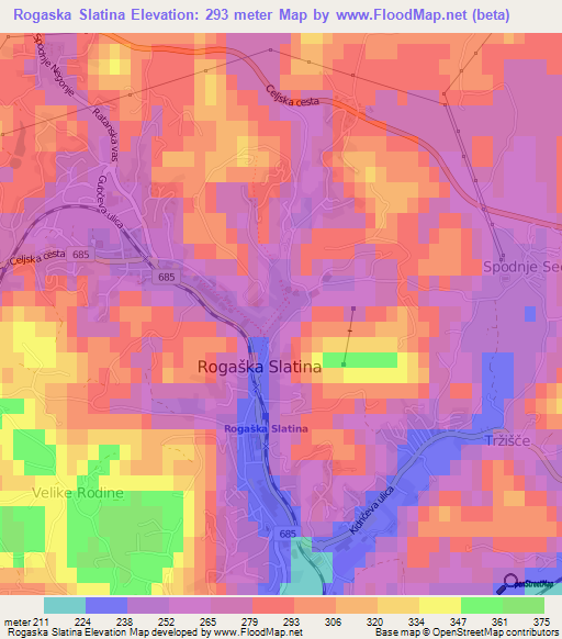 Rogaska Slatina,Slovenia Elevation Map