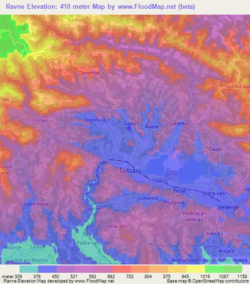 Ravne,Slovenia Elevation Map