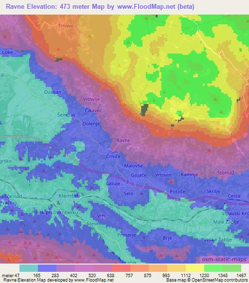 Ravne,Slovenia Elevation Map