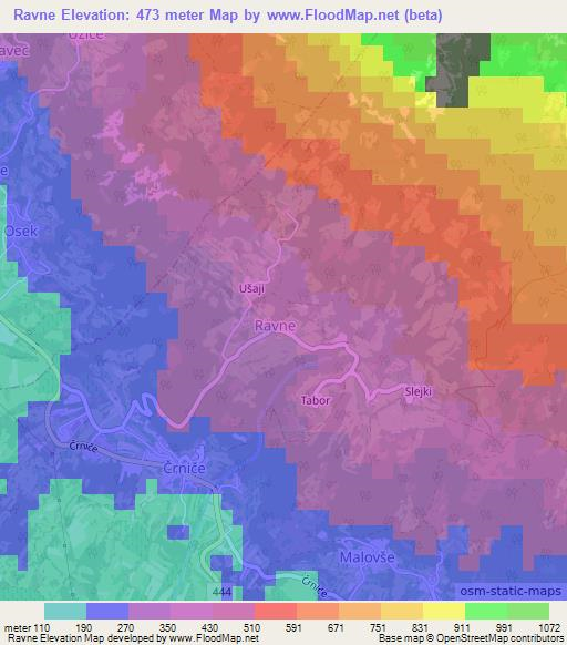 Ravne,Slovenia Elevation Map