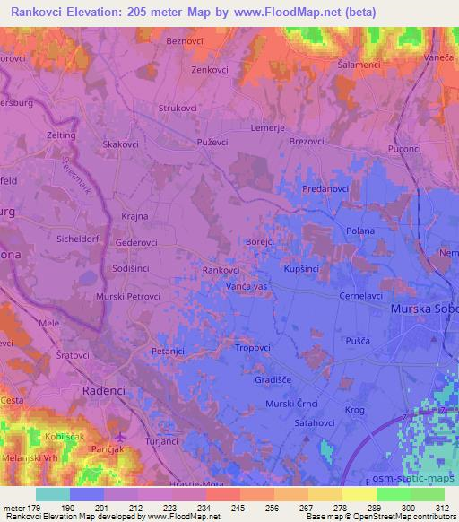 Rankovci,Slovenia Elevation Map