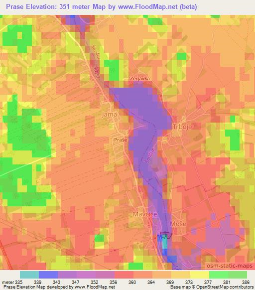 Prase,Slovenia Elevation Map