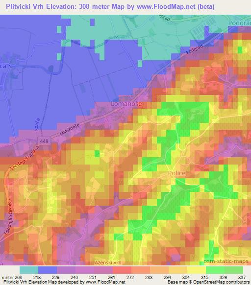 Plitvicki Vrh,Slovenia Elevation Map