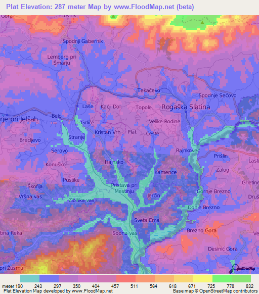 Plat,Slovenia Elevation Map