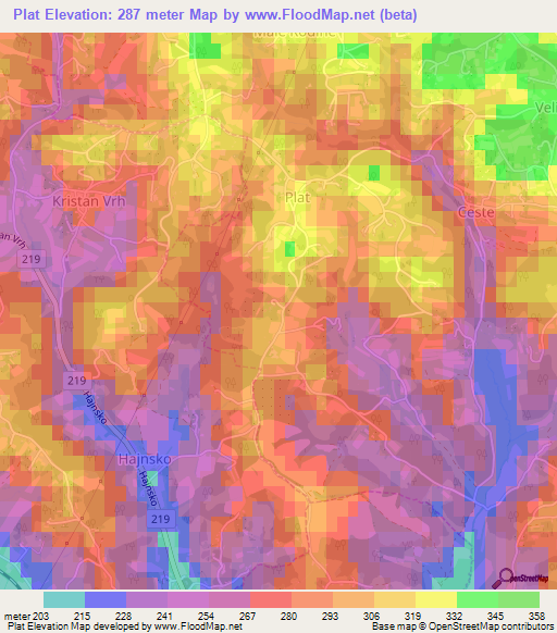 Plat,Slovenia Elevation Map