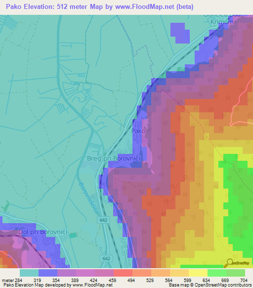 Pako,Slovenia Elevation Map