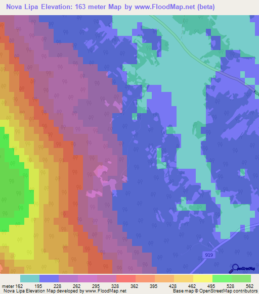 Nova Lipa,Slovenia Elevation Map