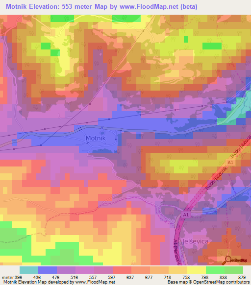 Motnik,Slovenia Elevation Map