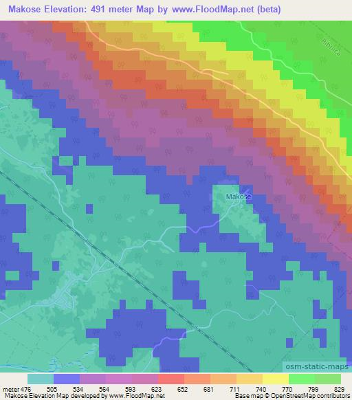 Makose,Slovenia Elevation Map