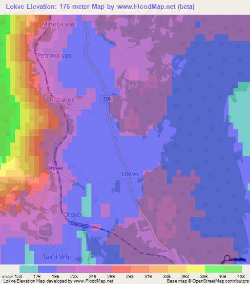 Lokve,Slovenia Elevation Map